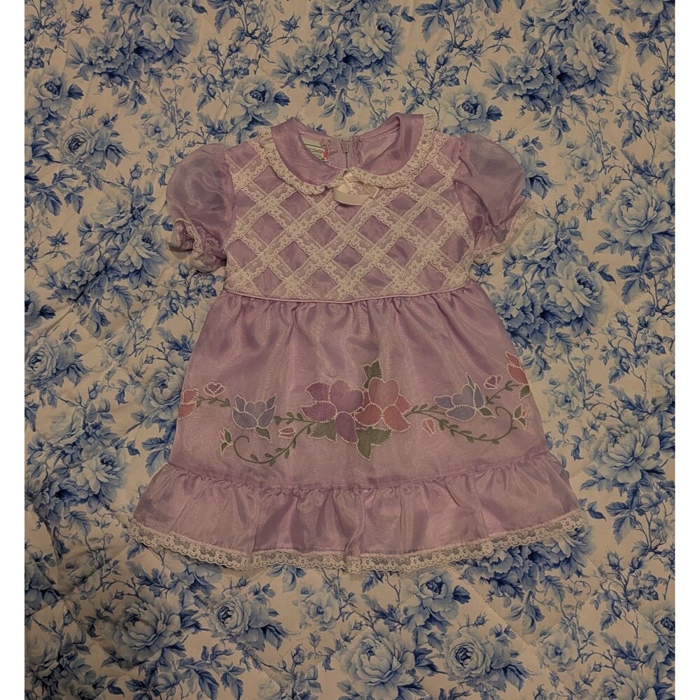 Vintage Frilly Purple Dress Jc penny Size 24 Months